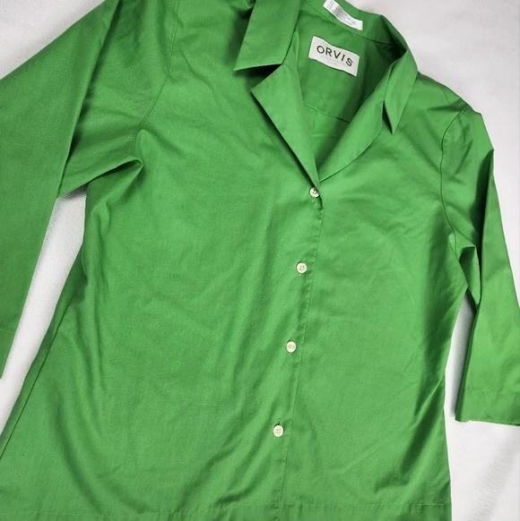 Orvis Button Down Green Collard Shirt - Picture 3 of 6